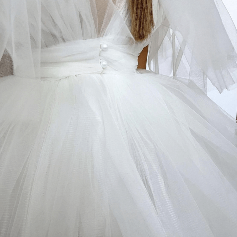 Vestido de tul con manga tutú de princesa