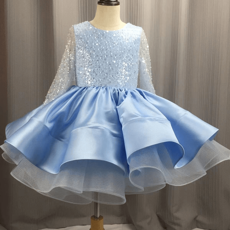 Vestido tutú de manga larga con lentejuelas