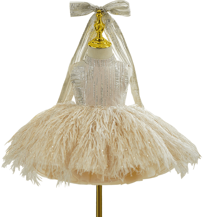 vestido de bebé de terciopelo oro rosa