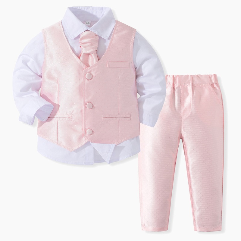 Conjunto de ropa de seda formal para niño 