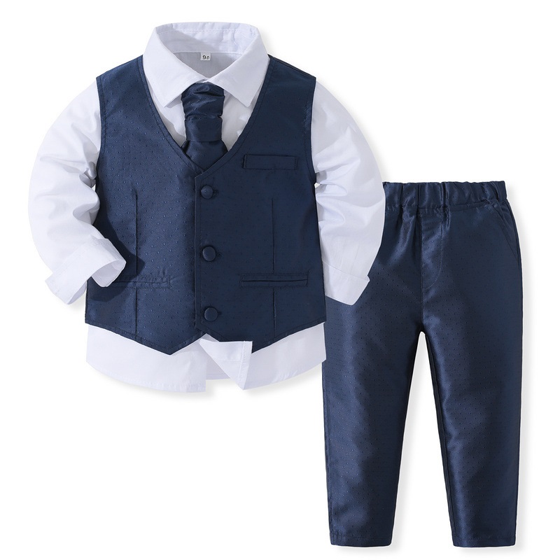 Conjunto de ropa de seda formal para niño 