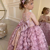 Vestido sin mangas de princesa rosa deslumbrante